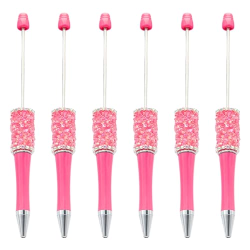 MALSSE 6 x Perlen-Kugelschreiber, einziehbarer Kugelschreiber, Strass-Kugelschreiber von MALSSE