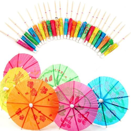 MALSSE Cocktail-Regenschirme für Getränke, Partys, Hochzeiten und Feiern, Cocktail-Dekorationen, 100 Stück MALSSE Cocktail-Regenschirme für Getränke, Partys, Hochzeiten und Feiern, Cocktail-Dekorationen, 100 Stück von MALSSE