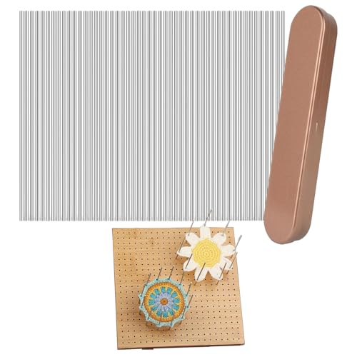MALSSE Häkel-Blockierbrett aus Holz mit 50 Nadeln, quadratisches Blockierbrett für Hobby-Stricken und Handwerk MALSSE Häkel-Blockierbrett aus Holz mit 50 Nadeln, quadratisches Blockierbrett für Hobby-Stricken und Handwerk von MALSSE