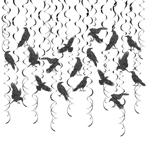 MALSSE Halloween-Hängewirbel, Halloween-Wirbel, Dekoration, Deckendekoration, Spiralen zum Aufhängen, Krähen für eindringliche Umgebungsdekorationen MALSSE Halloween-Hängewirbel, Halloween-Wirbel, Dekoration, Deckendekoration, Spiralen zum Aufhängen, Krähen für eindringliche Umgebungsdekorationen von MALSSE