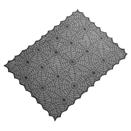 MALSSE Halloween-Party-Tischdecke, 81,3 x 104,1 cm, Festival, schwarze Spitze, Spinnennetz-Tischdecke für Dekoration, passend für Tische, Partyzubehör MALSSE Halloween-Party-Tischdecke, 81,3 x 104,1 cm, Festival, schwarze Spitze, Spinnennetz-Tischdecke für Dekoration, passend für Tische, Partyzubehör von MALSSE