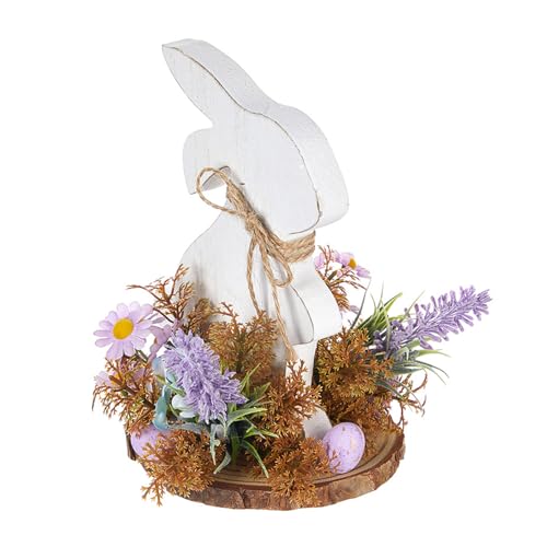 MALSSE Holz-Hasen-Tischdekoration, Holzschild zum Aufhängen, Party-Tischdekoration, Blumenarrangement für Haustür, Bauernhäuser MALSSE Holz-Hasen-Tischdekoration, Holzschild zum Aufhängen, Party-Tischdekoration, Blumenarrangement für Haustür, Bauernhäuser von MALSSE
