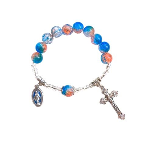 MALSSE Katholische Kreuze, Fingerkette, Rosenkranz, Armbänder, Glasperlen, Stretch-Armbänder für Katholizismus, Gebet, Party, Schmuck, Stretch-Handgelenk MALSSE Katholische Kreuze, Fingerkette, Rosenkranz, Armbänder, Glasperlen, Stretch-Armbänder für Katholizismus, Gebet, Party, Schmuck, Stretch-Handgelenk von MALSSE