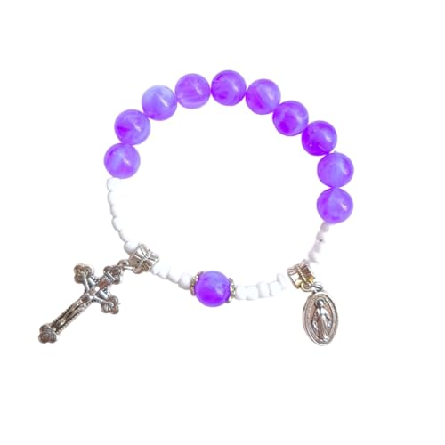 MALSSE Katholische Kreuze, Fingerkette, Rosenkranz, Armbänder, Glasperlen, Stretch-Armbänder für Katholizismus, Gebet, Party, Schmuck, Stretch-Handgelenk MALSSE Katholische Kreuze, Fingerkette, Rosenkranz, Armbänder, Glasperlen, Stretch-Armbänder für Katholizismus, Gebet, Party, Schmuck, Stretch-Handgelenk von MALSSE