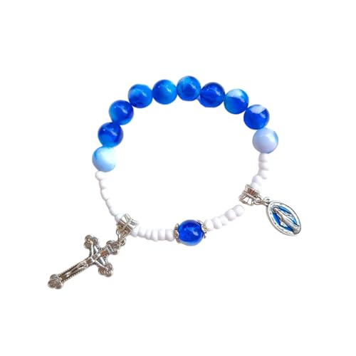 MALSSE Katholische Kreuze, Fingerkette, Rosenkranz, Armbänder, Glasperlen, Stretch-Armbänder für Katholizismus, Gebet, Party, Schmuck, Stretch-Handgelenk MALSSE Katholische Kreuze, Fingerkette, Rosenkranz, Armbänder, Glasperlen, Stretch-Armbänder für Katholizismus, Gebet, Party, Schmuck, Stretch-Handgelenk von MALSSE