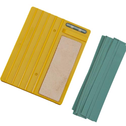 MALSSE Lederkanten-Schärfwerkzeug mit 12 Schleifpapieren für Schrägschäler, Schälschneider, Polieren und Schleifen mit Schleifpapier von MALSSE