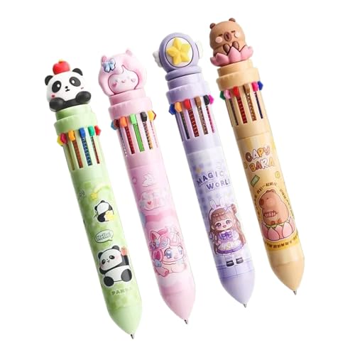 MALSSE Mehrfarbiger Kugelschreiber, 10/12 Farben in 1, einziehbarer Regenbogen-Stift für Klasse, Büro, Kugelschreiber für Schüler von MALSSE