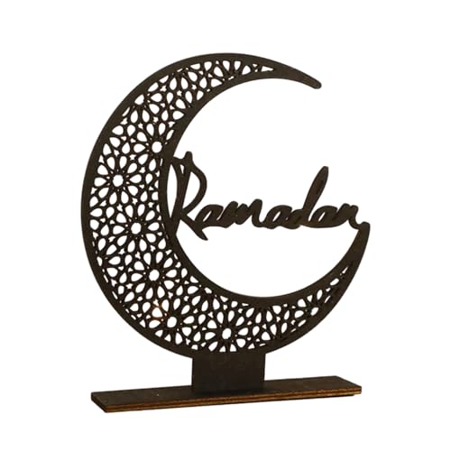 MALSSE Ramadans Eid Tischdekoration, Holz, Tischschild, Mond und Stern, abgestuftes Tablett, Mittelaufsätze, Islamiker, Feiertagsdekoration MALSSE Ramadans Eid Tischdekoration, Holz, Tischschild, Mond und Stern, abgestuftes Tablett, Mittelaufsätze, Islamiker, Feiertagsdekoration von MALSSE