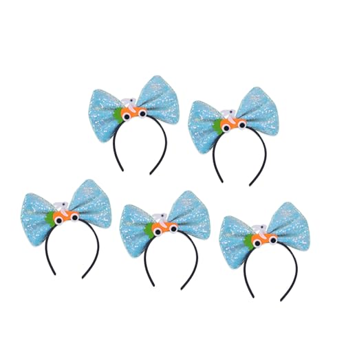 MALSSE Set mit 5 Pailletten-Stirnbändern, Cartoon-Schleife, Stirnbänder für Kinder, Erwachsene, Frauen, Fotografie, Festival, Kostümzubehör von MALSSE
