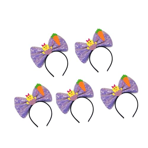MALSSE Set mit 5 Pailletten-Stirnbändern, Cartoon-Schleife, Stirnbänder für Kinder, Erwachsene, Frauen, Fotografie, Festival, Kostümzubehör von MALSSE