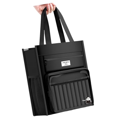 Multifunktionale Canvas-Büchertasche, Handheld-Schultasche, 8 Fächer, Dokumenten-Aufbewahrungstasche für Studenten, Lehrer, Offiziere, Frau, Bibeletui Multifunktionale Canvas-Büchertasche, Handheld-Schultasche, 8 Fächer, Dokumenten-Aufbewahrungstasche für Studenten, Lehrer, Offiziere, Frau, Bibeletui von MALSSE