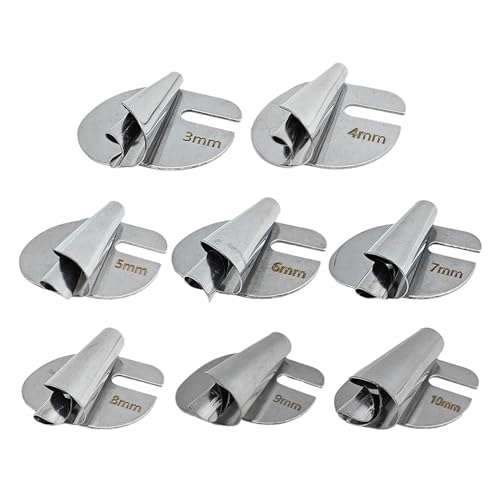 Nähfuß, gerollter Saumfuß, 3 mm - 10 mm, breit, gerollter Saum, einfach zu verwenden, für Industrie, 8 Stück Nähfuß, gerollter Saumfuß, 3 mm - 10 mm, breit, gerollter Saum, einfach zu verwenden, für Industrie, 8 Stück von MALSSE