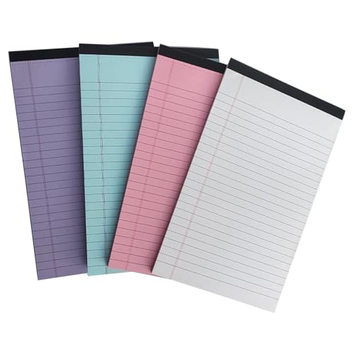 Notizblöcke, liniert, 4 Stück, A 4 A, 5, 50 Blatt, Notizblöcke, praktischer Schreibblock, juristische Notizblöcke für Büro, Schule, Hochschule von MALSSE