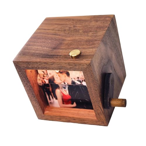 Personalisierbarer Flipbook-Bilderrahmen, handgekröpft, Bewegung, Holz-Foto-Foto-Fotoalbum, für Familie, Erinnerung, Dekoration, Geschenk, Holz-Flipbook, Animationen, Fotorahmen von MALSSE