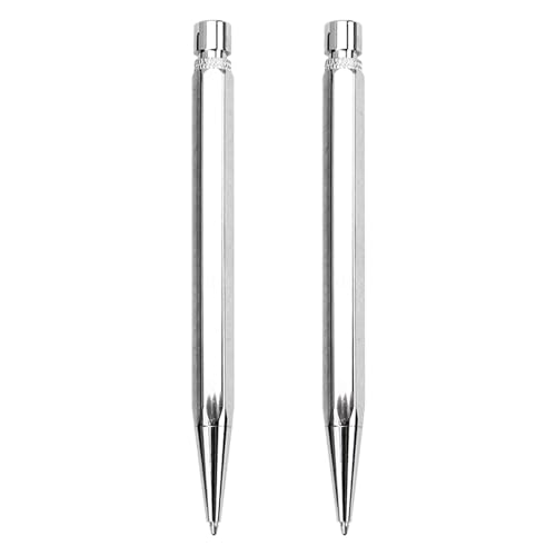 Sechseckiger Kugelschreiber, Metall-Kugelschreiber, für Büro, glattes Schreiben, Gästeanmeldung für Büro, sechseckig, 2 Stück von MALSSE