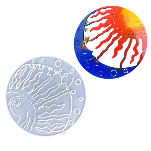 Silikonformen aus Silikon für Anhänger, Mond und Sonne, Wandbehang, Dekoration, Harz, Bastelformen zum Basteln, Wandschmuck von MALSSE