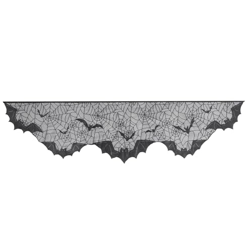 Weiche Tischdecke für Halloween, Party, Tischdekoration, Kaminschal, Webmuster für Festlichkeiten im Innenbereich, schwarzer Polyester-Tischläufer von MALSSE