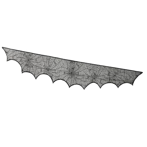Weiche Tischdecke für Halloween, Party, Tischdekoration, Kaminschal, Webmuster für Festlichkeiten im Innenbereich, schwarzer Polyester-Tischläufer von MALSSE