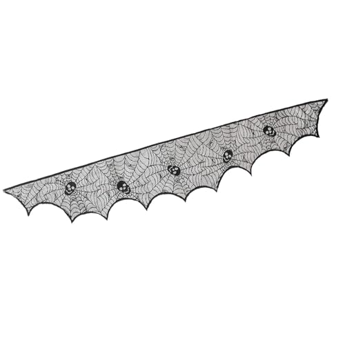 Weiche Tischdecke für Halloween, Party, Tischdekoration, Kaminschal, Webmuster für Festlichkeiten im Innenbereich, schwarzer Polyester-Tischläufer von MALSSE