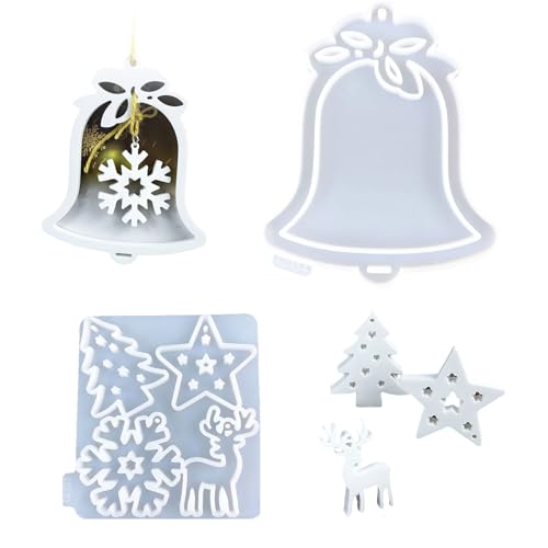 Weihnachtsglocken aus Silikon, Wandbehang, Ornament-Formen, Anhänger, Epoxidharz, Gips, Formen für Heimdekorationen von MALSSE