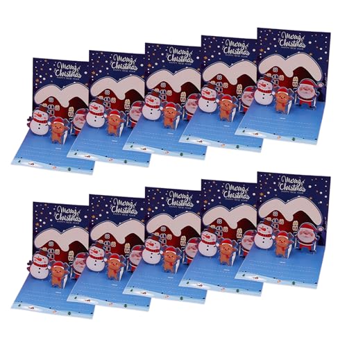 Weihnachtsgrußkarten, Urlaubskarten mit Umschlag und Siegelaufkleber, Neujahrskarte, Festival, Grußkarte, saisonales Schreibwaren, 10 Stück von MALSSE