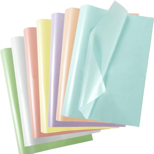 70 Geschenkpapier Seidenpapier, Bunt Seidenpapier Verpackungsmaterial, 7 Farbe Metallic Bastelpapier Seidenpapier mit Perlmutt, Glänzendes Geschenkpapier für Geburtstage, Weihnachten, 50 x 35 cm von MAMUNU