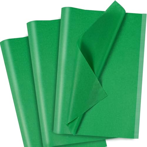 Grünes Geschenkpapier Seidenpapier, 120 Blatt Seidenpapier Verpackungsmaterial, Tissue Paper Bulk, Transparentpapier Bastelpapier für Geburtstag, Basteln, Hochzeit, Weihnachten, Party, 50 x 35 cm von MAMUNU