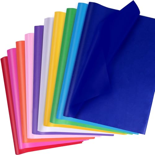MAMUNU 120 Blatt Bunt Seidenpapier für Geschenktüten, 10 Farben Seidenpapier Tissue Paper, Geschenkpapier zum Basteln Bastelpapier, für Geburtstag, Hochzeit, Weihnachten, Party, Festival, 50 x 35 cm von MAMUNU