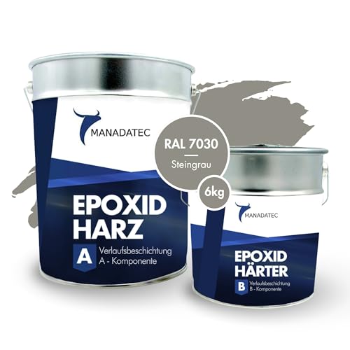 MANADATEC 2k Epoxidharz Verlaufsbeschichtung 6kg I RAL 7030 Steingrau I Lösemittelfrei, Umweltfreundlich & Geruchsneutral I Für ebene Garagen-, Keller- & Werkstattböden I Hohe Belastbarkeit MANADATEC 2k Epoxidharz Verlaufsbeschichtung 6kg I RAL 7030 Steingrau I Lösemittelfrei, Umweltfreundlich & Geruchsneutral I Für ebene Garagen-, Keller- & Werkstattböden I Hohe Belastbarkeit von MANADATEC
