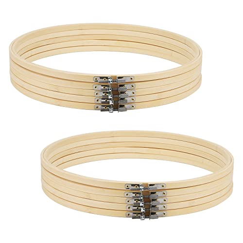MANCHAP 10 Stück 30,5 cm Stickrahmen, verstellbare Stickringe, Bambus-Kreuzstich-Ringe für Bastelarbeiten von MANCHAP