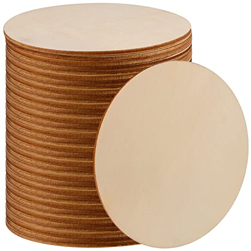 MANCHAP 100 Stück 10 cm große Bastelholzkreise, 2,5 mm dicke, unlackierte Holzscheiben, runde Holzscheiben zum Basteln, Malen, Heimwerken von MANCHAP