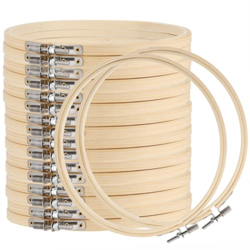 MANCHAP 18 Stück Stickrahmen Holz Rund 18cm, Bambus Stickrahmen groß, Holz Kreuzstich Ringe für Bastelarbeiten MANCHAP 18 Stück Stickrahmen Holz Rund 18cm, Bambus Stickrahmen groß, Holz Kreuzstich Ringe für Bastelarbeiten von MANCHAP