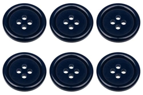 MANDITTIONS 6 Stück dunkelblaue runde Nähknöpfe, 20 mm, flach, 4 Löcher, Kunststoff MANDITTIONS 6 Stück dunkelblaue runde Nähknöpfe, 20 mm, flach, 4 Löcher, Kunststoff von MANDITTIONS