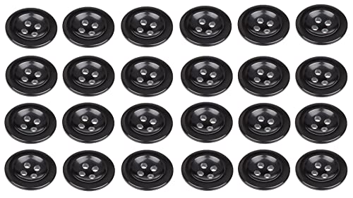 Knöpfe zum Aufnähen, 18 mm, für Hosenträger, Hemden, 28 l, Schwarz, 24 Stück von MANDITTIONS