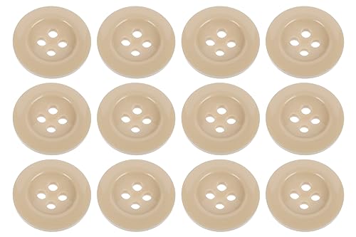 Knöpfe zum Aufnähen, 18 mm, für Hosenträger, Hosen, Hemden, 28 l, Hellbeige, 12 Stück von MANDITTIONS