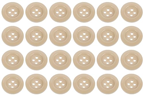 Knöpfe zum Aufnähen, 18 mm, für Hosenträger, Hosen, Hemden, 28 l, Hellbeige, 24 Stück Knöpfe zum Aufnähen, 18 mm, für Hosenträger, Hosen, Hemden, 28 l, Hellbeige, 24 Stück von MANDITTIONS