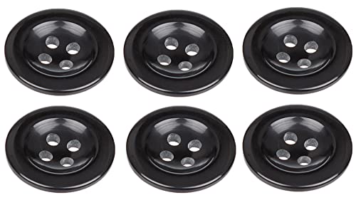Knöpfe zum Aufnähen, 18 mm, für Hosenträger und Hosen, 28 l, Schwarz, 6 Stück Knöpfe zum Aufnähen, 18 mm, für Hosenträger und Hosen, 28 l, Schwarz, 6 Stück von MANDITTIONS