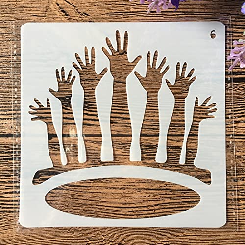 13 cm Hände Schablonen zum Malen auf Holz, Leinwand, Papier, Boden, lasergeschnittene Malschablone für Heimdekoration, Bastelprojekte von MANGOUSONG