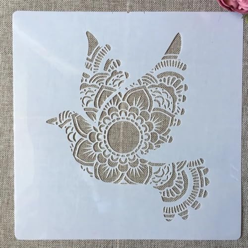 30 x 30 cm Mandala Frieden Taube Wiederverwendbare Malschablonen Liebe Home Vorlage zum Malen auf Holz, Veranda, Haustür, Wand Wohnkultur von MANGOUSONG