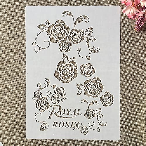 A4 29 cm Royal Rose Blume Schablonen zum Malen auf Holz, Leinwand, Papier, Boden, lasergeschnittene Malschablone für Heimdekoration, DIY, Bastelprojekte, Stil A A4 29 cm Royal Rose Blume Schablonen zum Malen auf Holz, Leinwand, Papier, Boden, lasergeschnittene Malschablone für Heimdekoration, DIY, Bastelprojekte, Stil A von MANGOUSONG