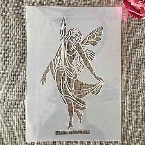 A4 29 cm Tanzende Engel Göttin Schablonen zum Malen auf Holz, Leinwand, Papier, Boden, lasergeschnittene Malschablone für Heimdekoration, Bastelprojekte A4 29 cm Tanzende Engel Göttin Schablonen zum Malen auf Holz, Leinwand, Papier, Boden, lasergeschnittene Malschablone für Heimdekoration, Bastelprojekte von MANGOUSONG