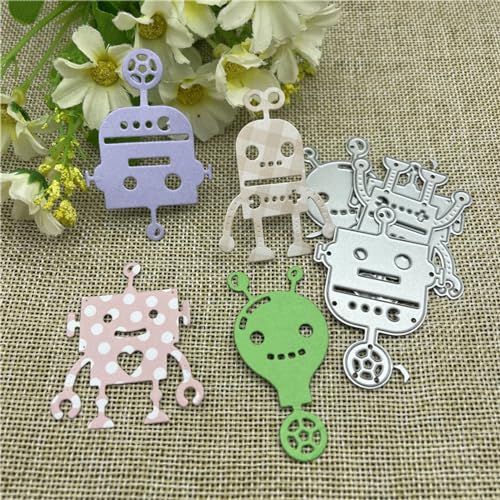 Karten-Stanzschablonen, 11,6 x 7,6 cm, Roboter-Kombination, Shaker, Metall-Stanzformen, Schablonen für Scrapbooking, dekorative Prägeschablone Karten-Stanzschablonen, 11,6 x 7,6 cm, Roboter-Kombination, Shaker, Metall-Stanzformen, Schablonen für Scrapbooking, dekorative Prägeschablone von MANGOUSONG