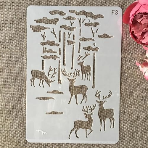 Schablonen für Kartenherstellung, 26 cm, Blumenblätter, Linienschablonen zum Malen auf Holz, Wänden, Möbeln, Leinwand, Stoff, Felsen, Karten, Album, Papier, Scrapbooking, Dekor, Stil 13 von MANGOUSONG