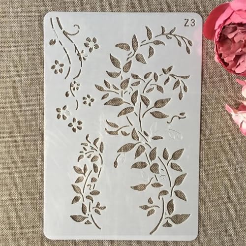 Schablonen für Kartenherstellung, 26 cm, Blumenrand-Schablonen zum Malen auf Holz, Wänden, Möbeln, Leinwand, Stoff, Felsen, Karten, Album, Papier, Sammelalbum, Dekor, Stil J von MANGOUSONG