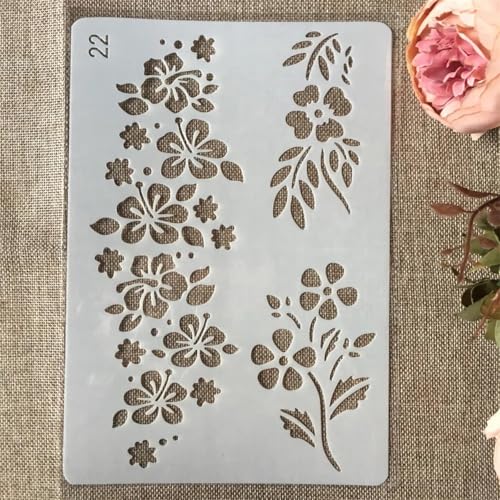 Schablonen für Kartenherstellung, 26 cm, Pflaumenblätter, Schablonen zum Malen auf Holz, Wänden, Möbeln, Leinwand, Stoff, Felsen, Karten, Album, Papier, Scrapbooking, Dekoration von MANGOUSONG