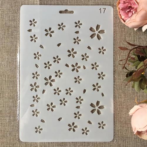 Schablonen für Kartenherstellung, 26 cm, Pflaumenblumen, Schablonen zum Malen auf Holz, Wänden, Möbeln, Leinwand, Stoff, Felsen, Karten, Album, Papier, Scrapbooking, Dekoration von MANGOUSONG