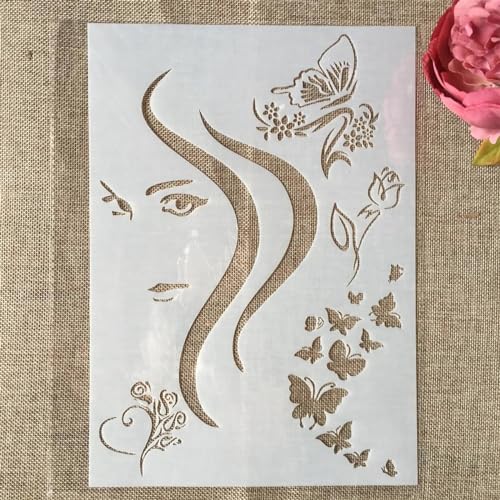 Schablonen für Kartenherstellung, 29 cm, A4, schöne Schmetterlings-Schablonen zum Malen auf Holz, Wänden, Möbeln, Leinwand, Stoff, Felsen, Karten, Album, Papier, Scrapbook-Dekoration von MANGOUSONG