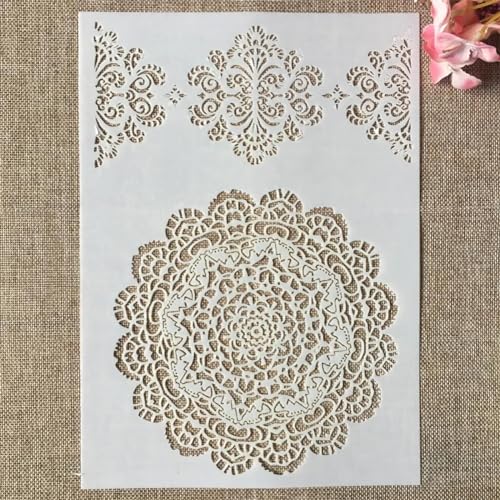 Schablonen für Kartenherstellung, 29 cm, A4, unregelmäßiges Muster, Textur-Schablonen zum Malen auf Holz, Wänden, Möbeln, Leinwand, Stoff, Felsen, Kartenalbum, Papier, Sammelalbum, Dekor, Stil G von MANGOUSONG
