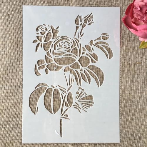 Schablonen für Kartenherstellung, 29 cm, A4, unregelmäßiges Muster, Textur-Schablonen zum Malen auf Holz, Wänden, Möbeln, Leinwand, Stoff, Felsen, Kartenalbum, Papier, Sammelalbum, Dekor, Stil J von MANGOUSONG