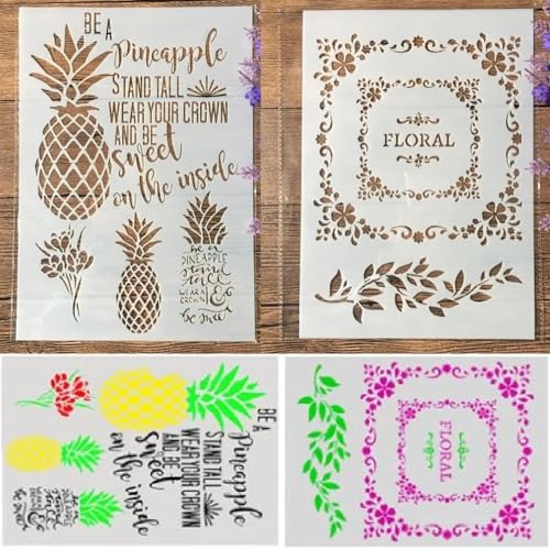 Schablonen für Kartenherstellung, 29 x 21 cm, französische Wörter, Schablonen zum Malen auf Holz, Wänden, Möbeln, Leinwand, Stoff, Felsen, Kartenalbum, Papier, Scrapbooking, Dekor, Stil 9 von MANGOUSONG